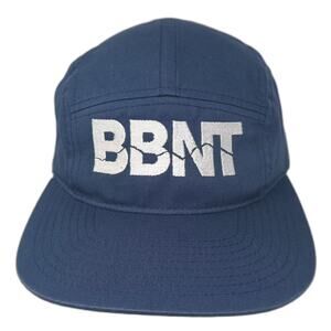 YOU KNOW. 5 Panel Blue Hat One Size Strapback Embroidered BBNT Logo Flat Brim